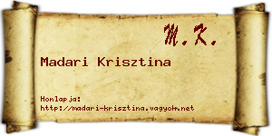 Madari Krisztina névjegykártya